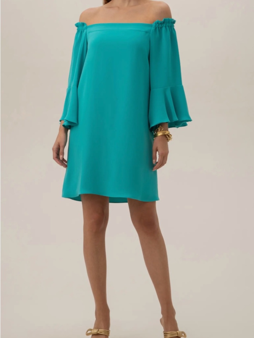 NWT Trina Turk Knox Long Sleeve Off the Shoulder Dress, Size S